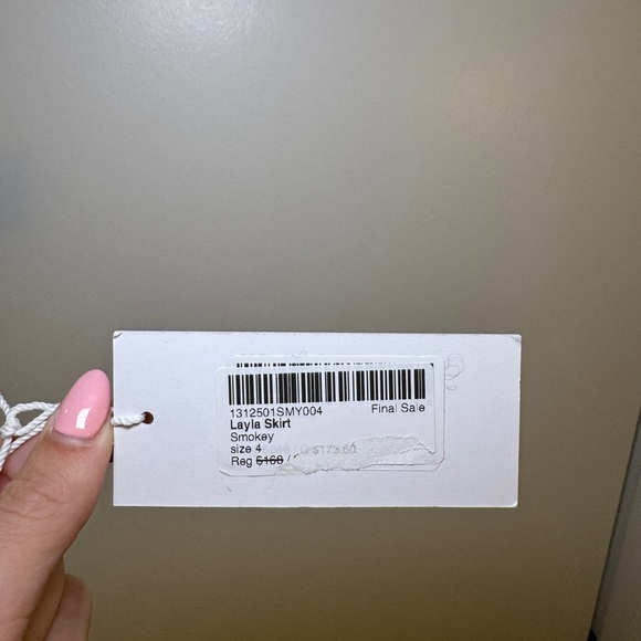 Reformation Layla Skirt Metallic Cream - Picture 2 of 5